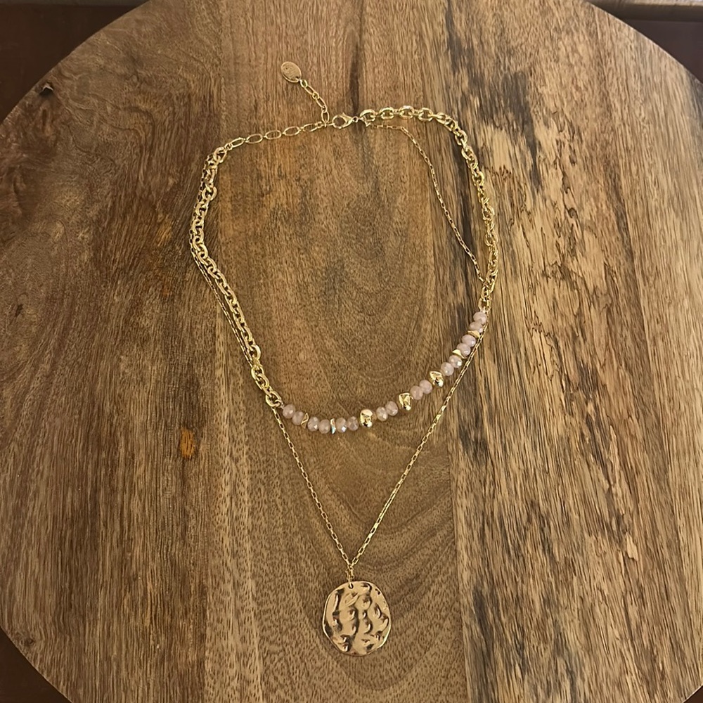 Time and Tru double coin necklace